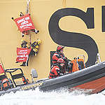 Dirty Palm Oil Protest against the Stolt Tenacity in Rotterdam. © Marten  van Dijl / Greenpeace