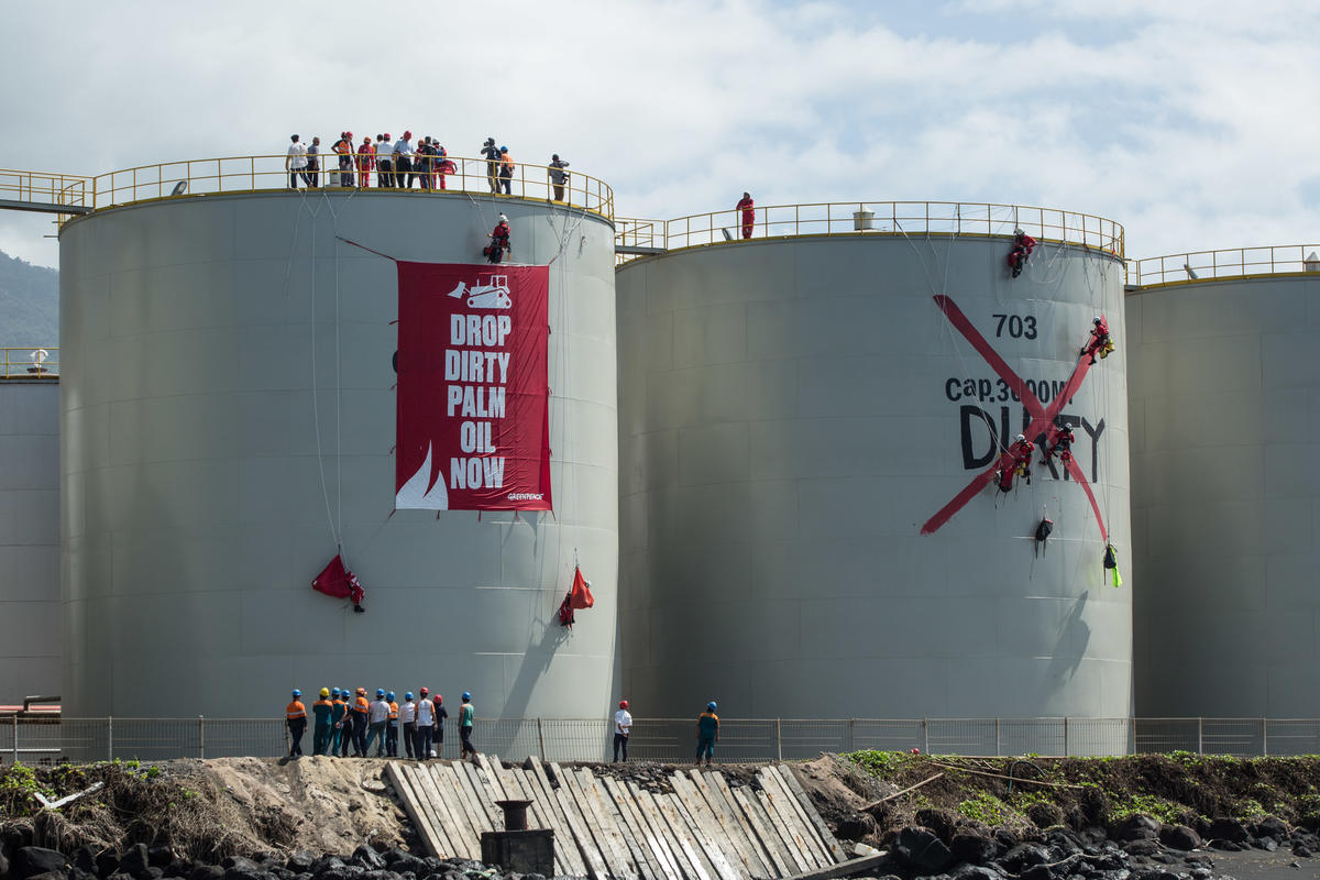 Direct Action at Wilmar Refinery in North Sulawesi. © Rendra Hernawan / Greenpeace