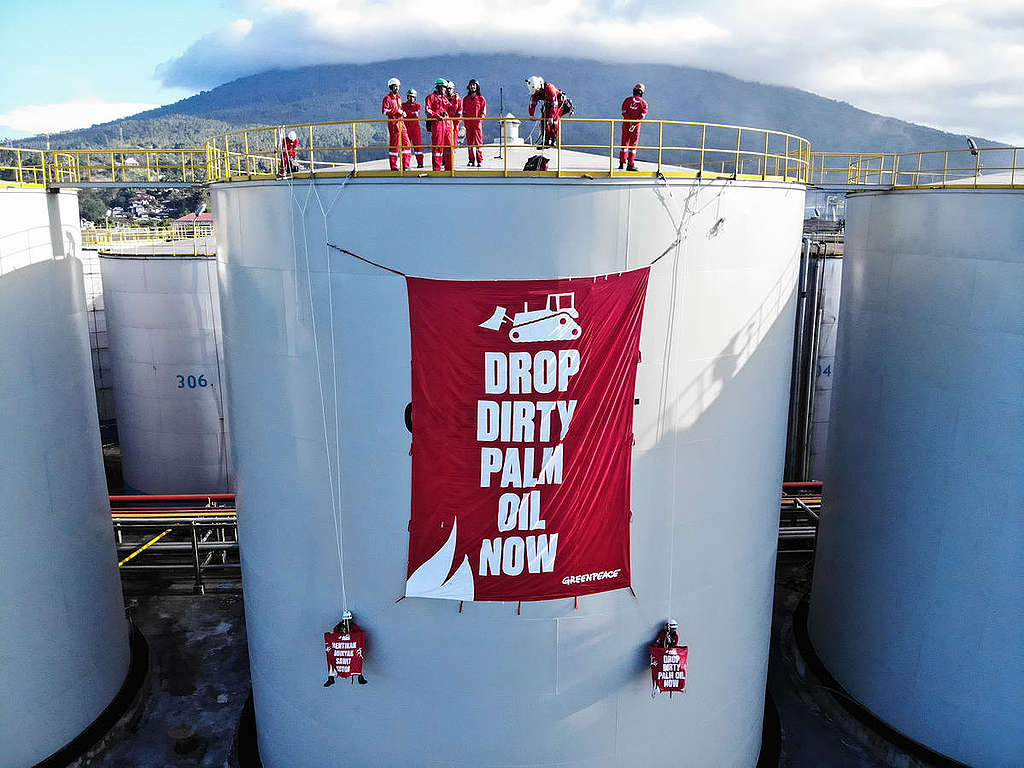 Direct Action at Wilmar Refinery in North Sulawesi. © Nugroho Adi Putera / Greenpeace Direct Action at Wilmar Refinery in North Sulawesi. © Nugroho Adi Putera / Greenpeace