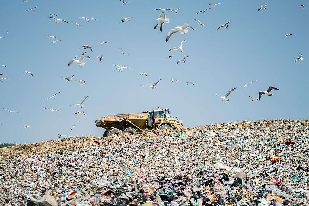"The Truth about Our Recycling" - Big Plastic Count Results Film in UK (Behind the Scenes). © Isabelle Povey / Greenpeace