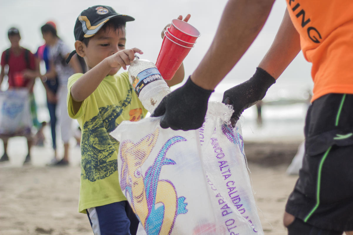 Clean-up and Brand Audit Activity at Miramar Beach in Mexico.