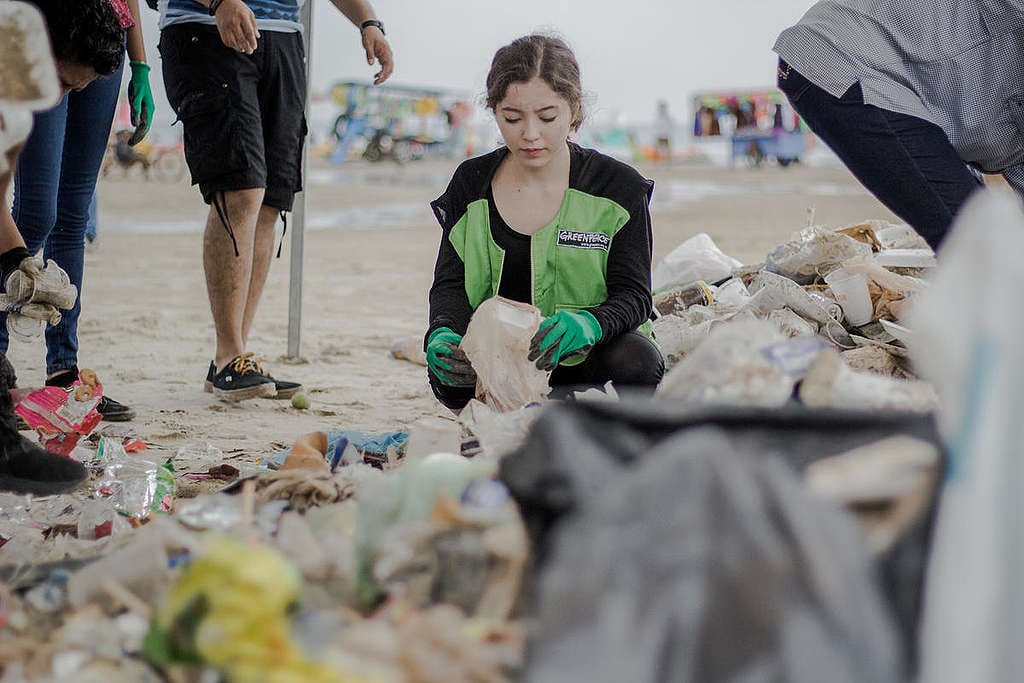 Clean-up and Brand Audit Activity at Miramar Beach in Mexico.