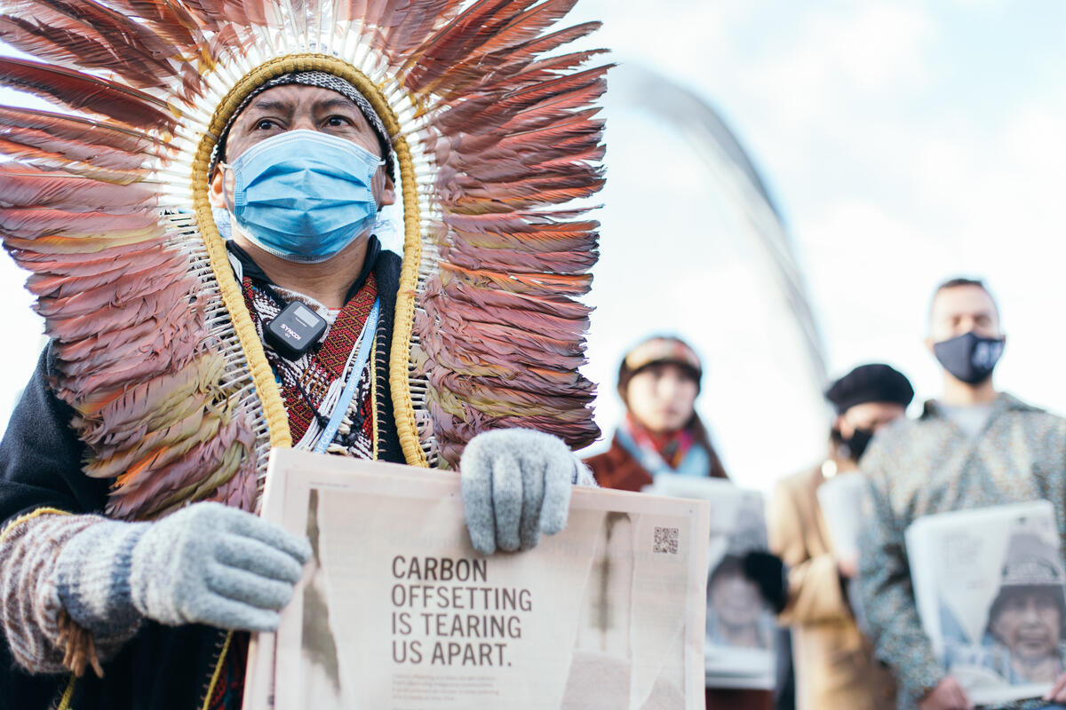 Indigenous Peoples Protest outside COP26 in Glasgow. © Bianka Csenki