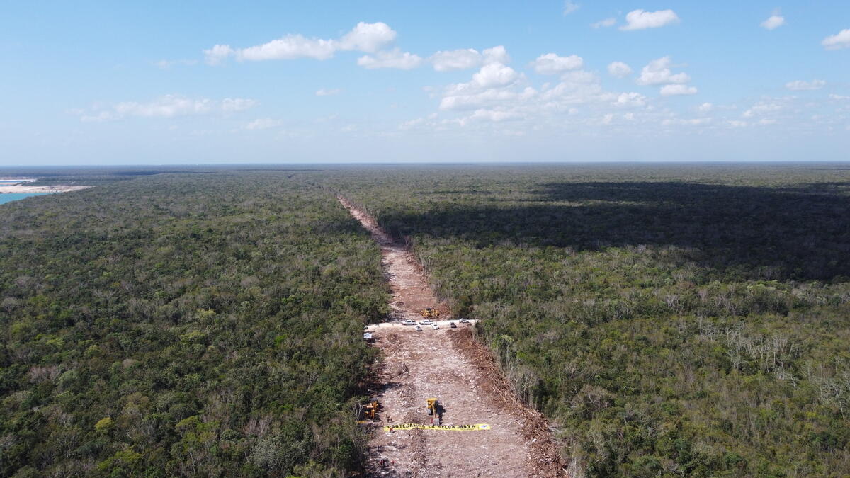Action at Mayan Train Construction in Mexico. © Paola Chiomante / Greenpeace