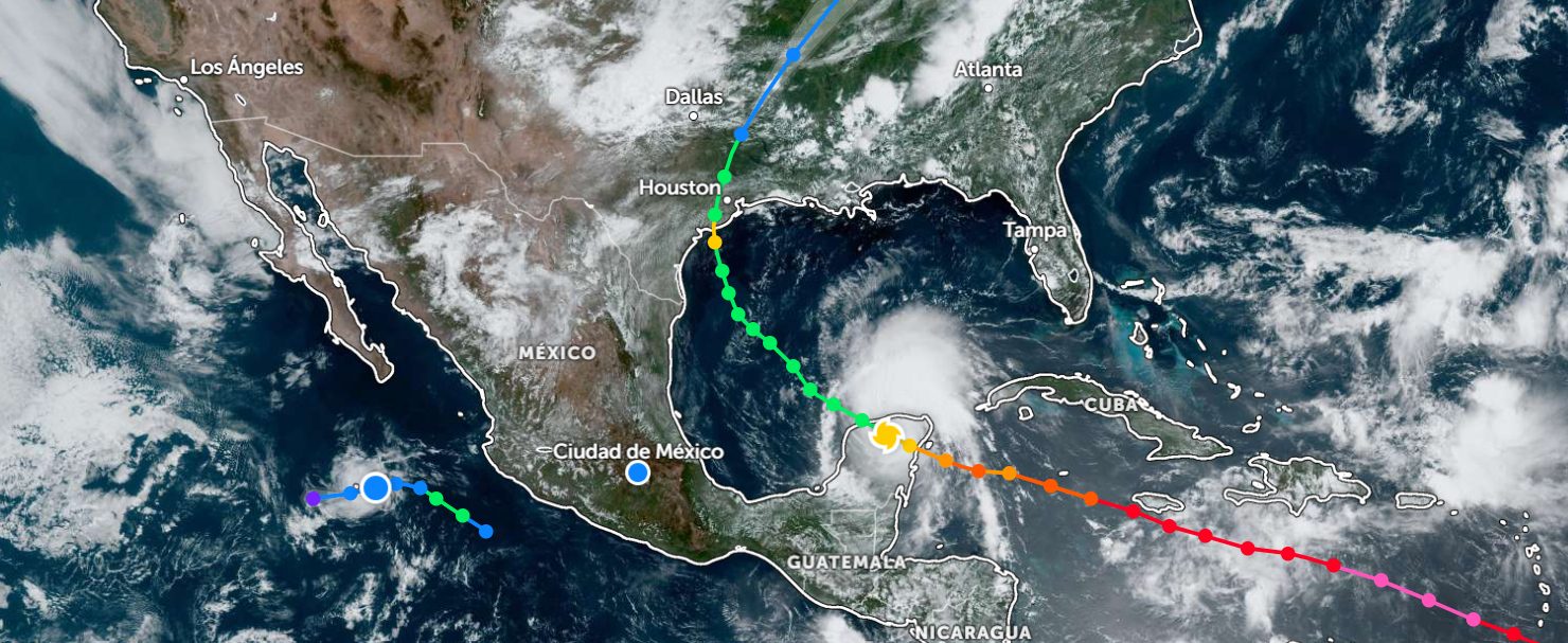 Huracan Beryl. Imagen: Zoom Earth