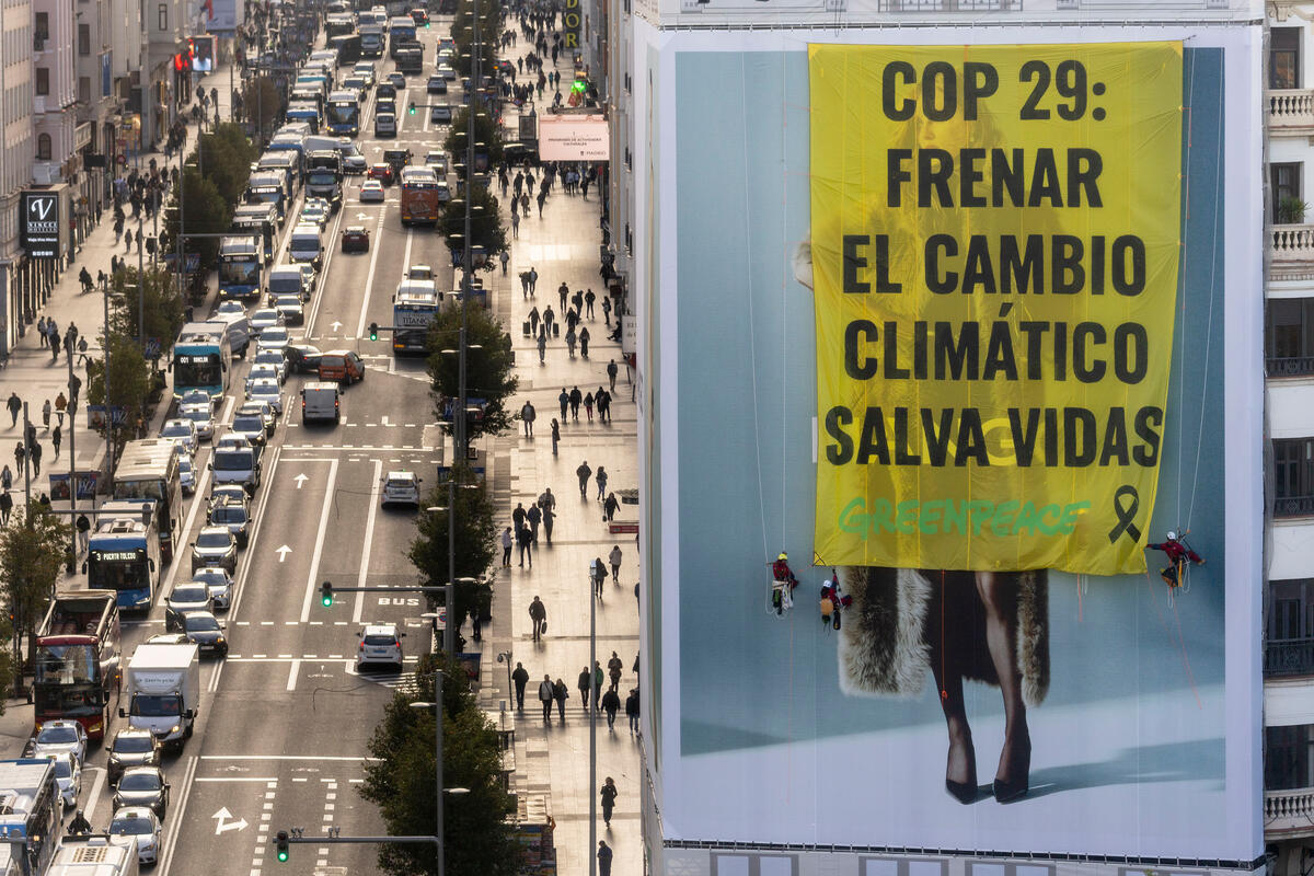 COP29 Action in Spain. © Pablo Blazquez / Greenpeace