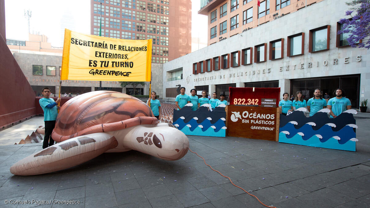 Greenpeace México pide a la SRE una posición firme a nivel mundial para frenar la contaminación por plásticos