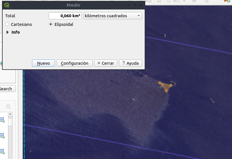 Toma satelital que permite ver el área afectada por la fuga de PEMEX, 2023.