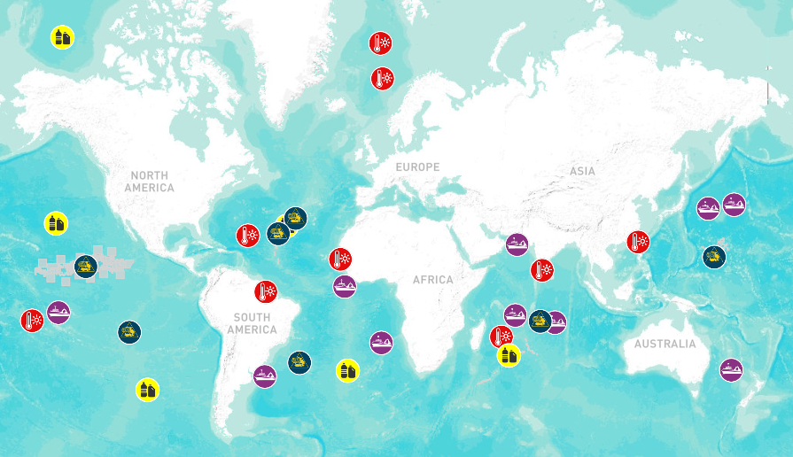 Mapa interactivo de Greenpeace sobre las amenazas de los oceános. Mapa interactivo de Greenpeace sobre las amenazas de los oceános.