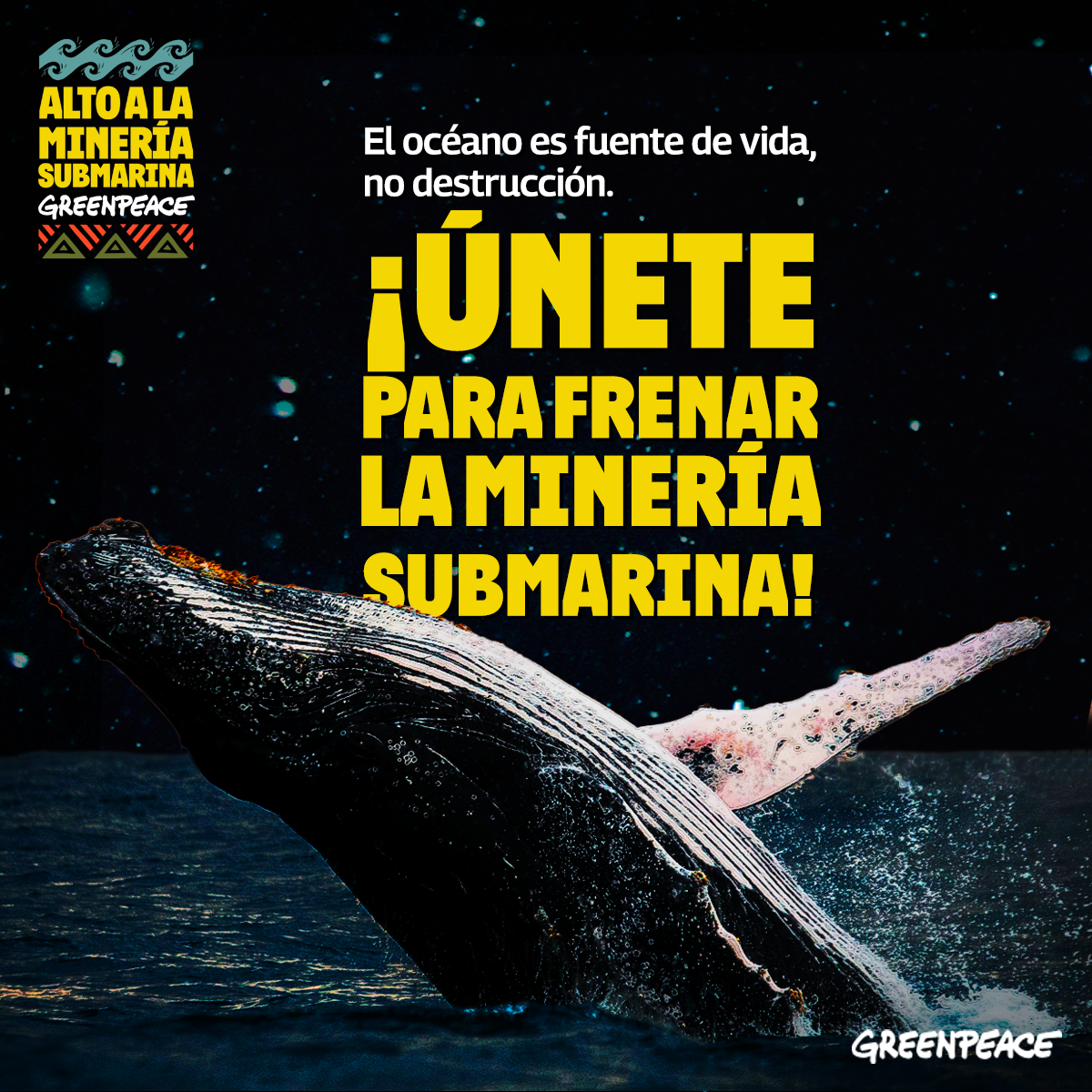 Imagen edit para inivtar a la gente a sumarse a frenar la minería submarina. Se lee: ¡Únete para frenar la minería submarina! Imagen edit para inivtar a la gente a sumarse a frenar la minería submarina. Se lee: ¡Únete para frenar la minería submarina!