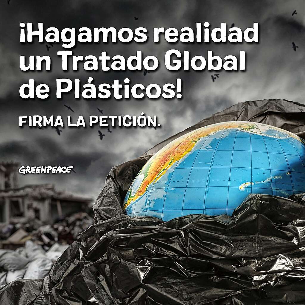 Edit de un globo terráqueo entre plásticos y basura, para visibilizar la problemática de los plásticos de un solo uso y exigir un Tratado Global de Plásticos. Edit de un globo terráqueo entre plásticos y basura, para visibilizar la problemática de los plásticos de un solo uso y exigir un Tratado Global de Plásticos.