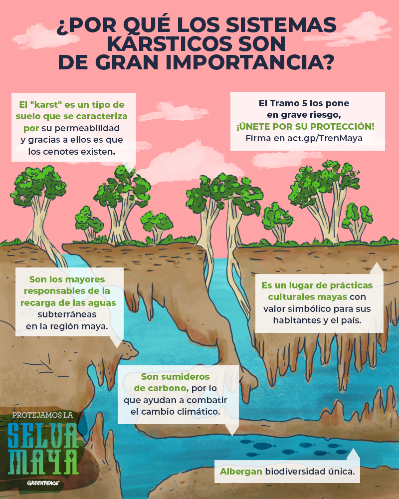 Ilustración explicativa sobre qué son los sistemas kársticos.