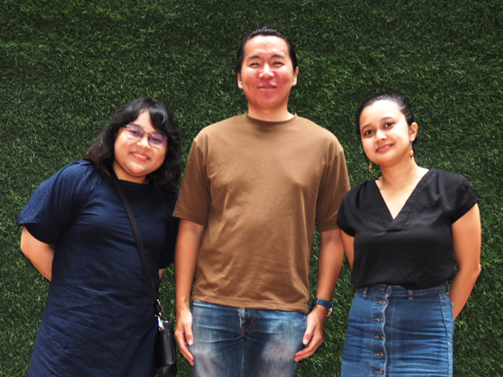Retrato de tres personas del equipo de trabajo de Tapauware.