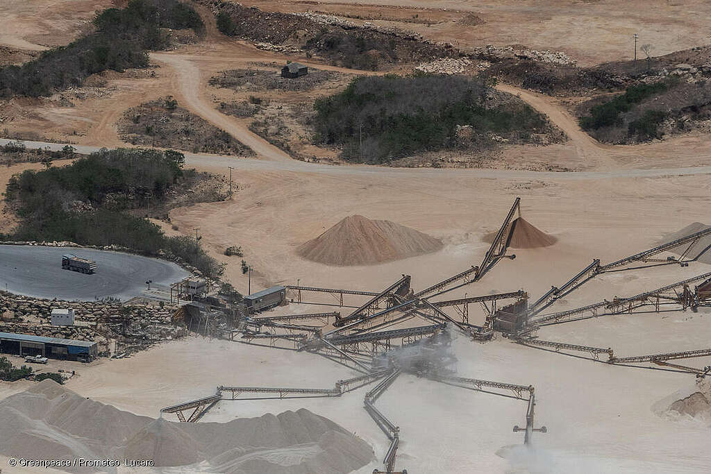 Vista aérea de la mina Sacan Kuchel, Samahil Yucatán.
