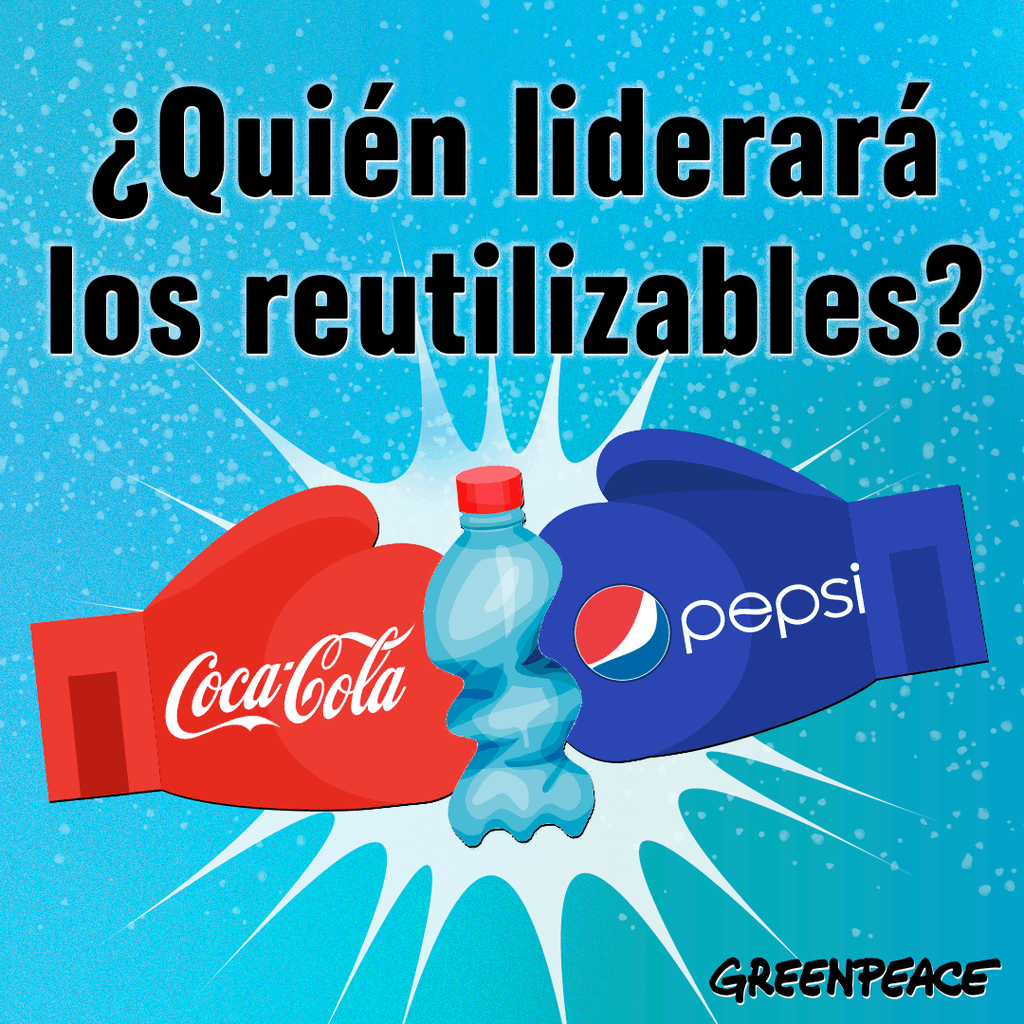 Ilustración Coca-Cola vs Pepsi por los reutilizables. Ilustración Coca-Cola vs Pepsi por los reutilizables.