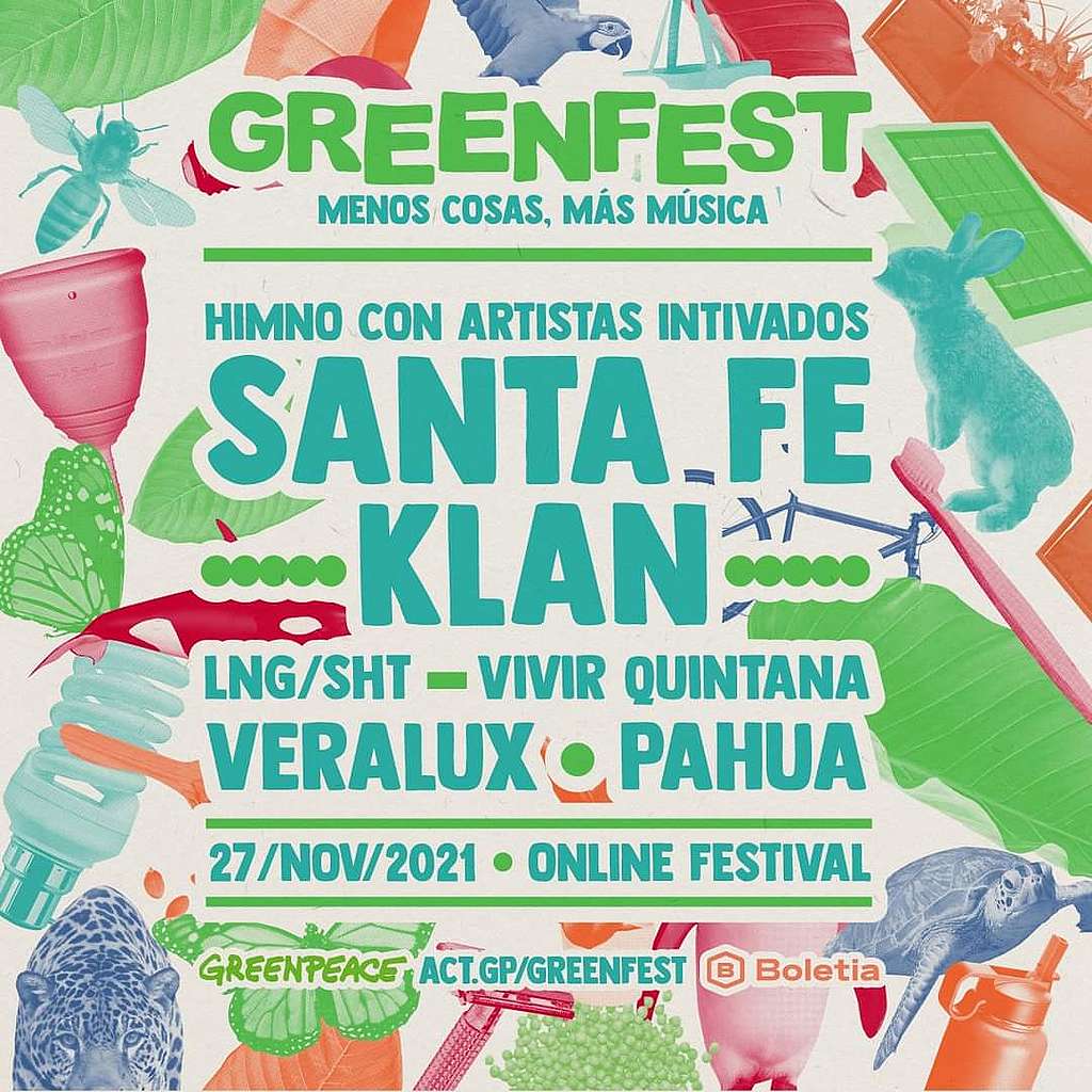 Cartel de presentación del "Greenfest" organizado por Greenpeace México.