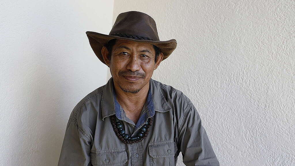 Retrato de Alberto Rodríguez Pisté de Celestún del Consejo Maya del Poniente de Yucatán Chik’in ja’.