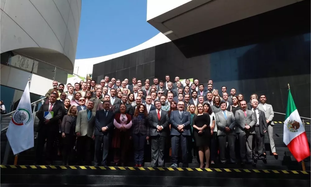 Retrato de los senadores, en el Senado de la República.