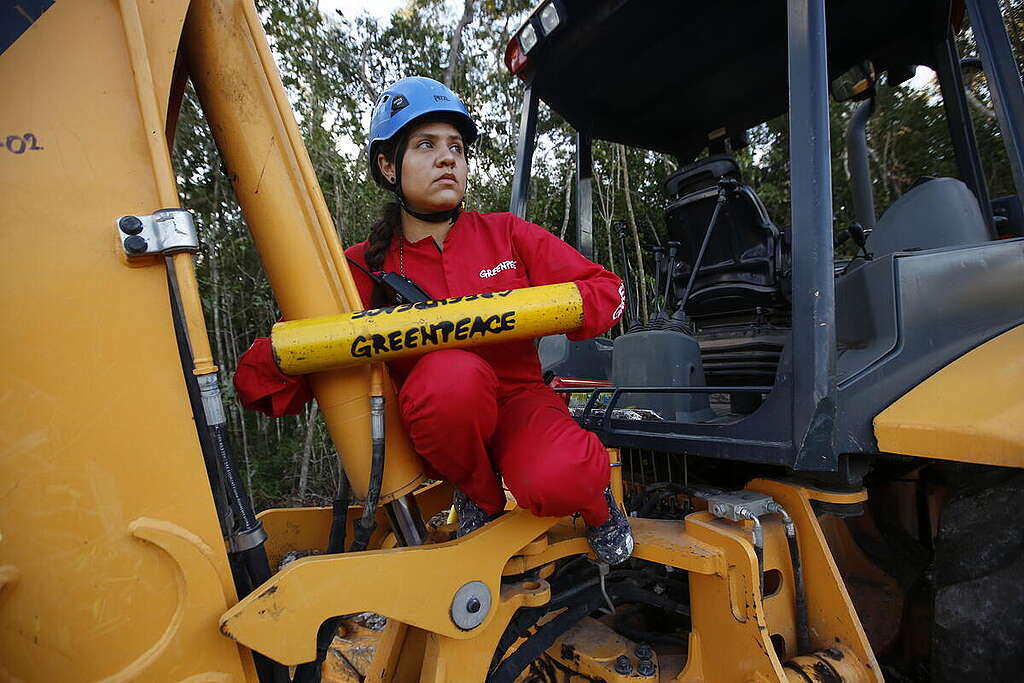 Action at Mayan Train Construction in Mexico. © Gustavo Graf / Greenpeace