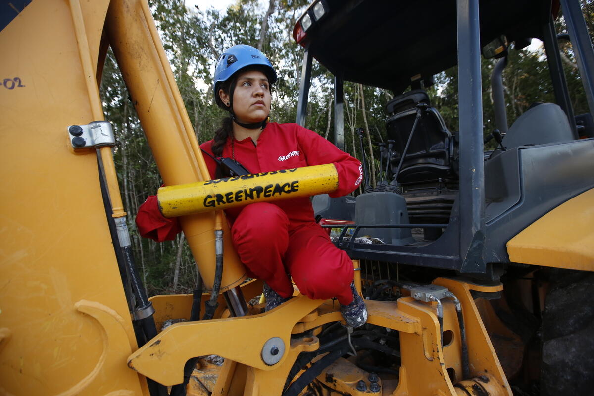 Action at Mayan Train Construction in Mexico. © Gustavo Graf / Greenpeace