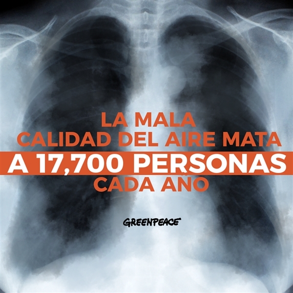 Fotografía edit de una radiografía para visibilizar la mala calidad del aire y el impacto en la salud.