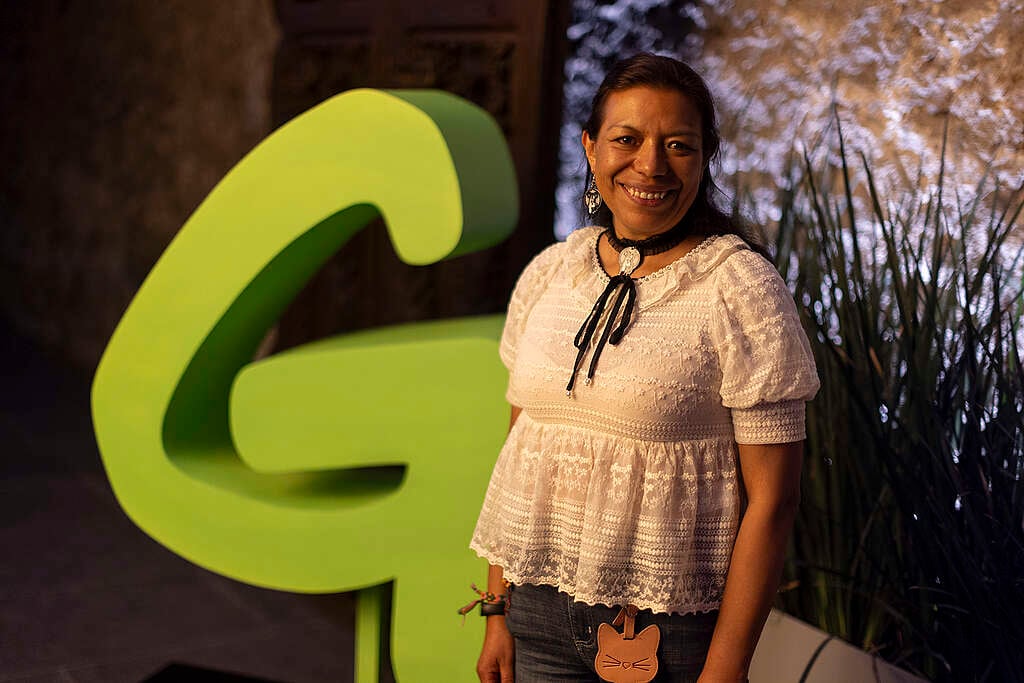 Retrato de Liganloe Neri Colín, socia de Greenpeace México. Retrato de Liganloe Neri Colín, socia de Greenpeace México.