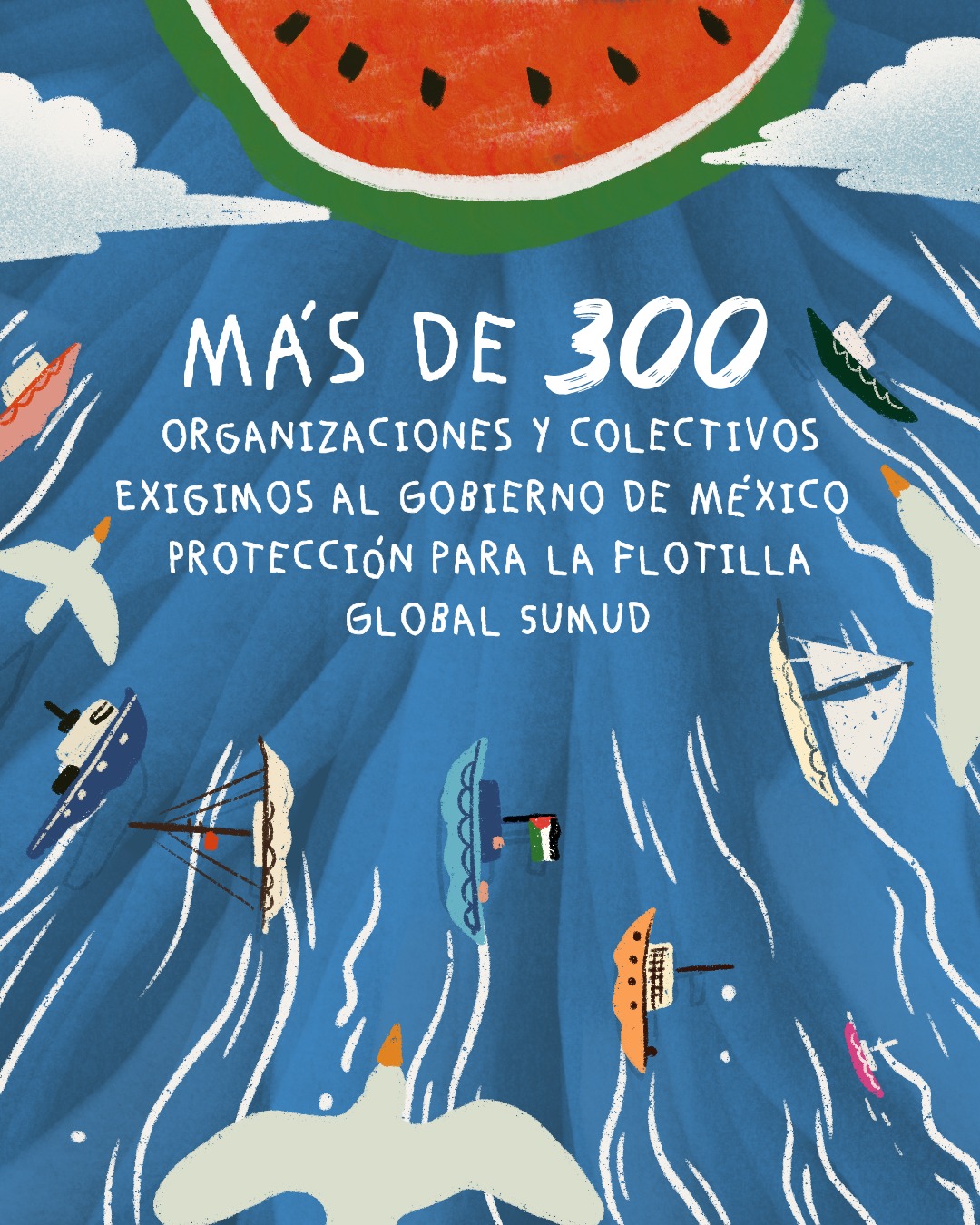 313 Organizaciones y Colectivos Exigimos al Gobierno de México Seguridad para la Flotilla Global Sumud