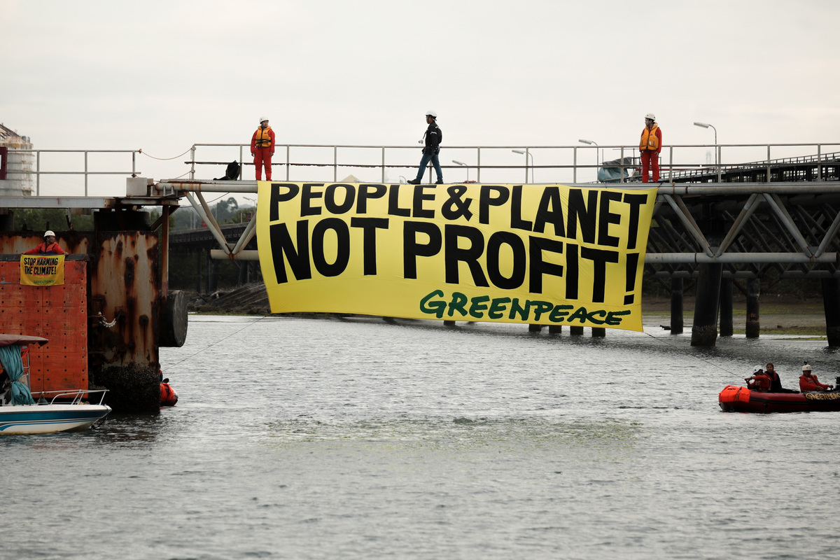Action at Shell's Batangas Oil Refinery in the Philippines