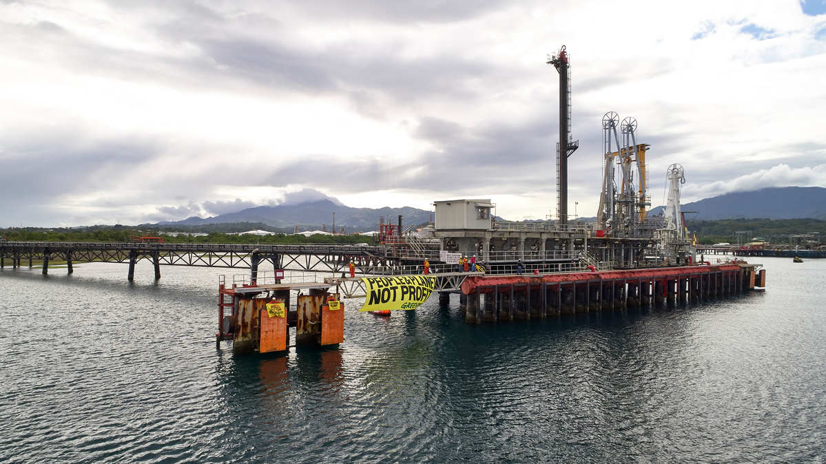 Action at Shell's Batangas Oil Refinery in the Philippines