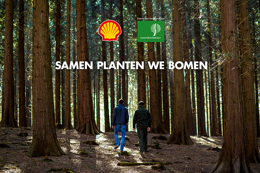 Fossiele reclame Shell en Staatsbosbeheer