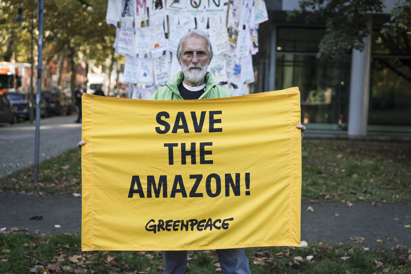 Actievoerder tegen ontbossing in Amazone