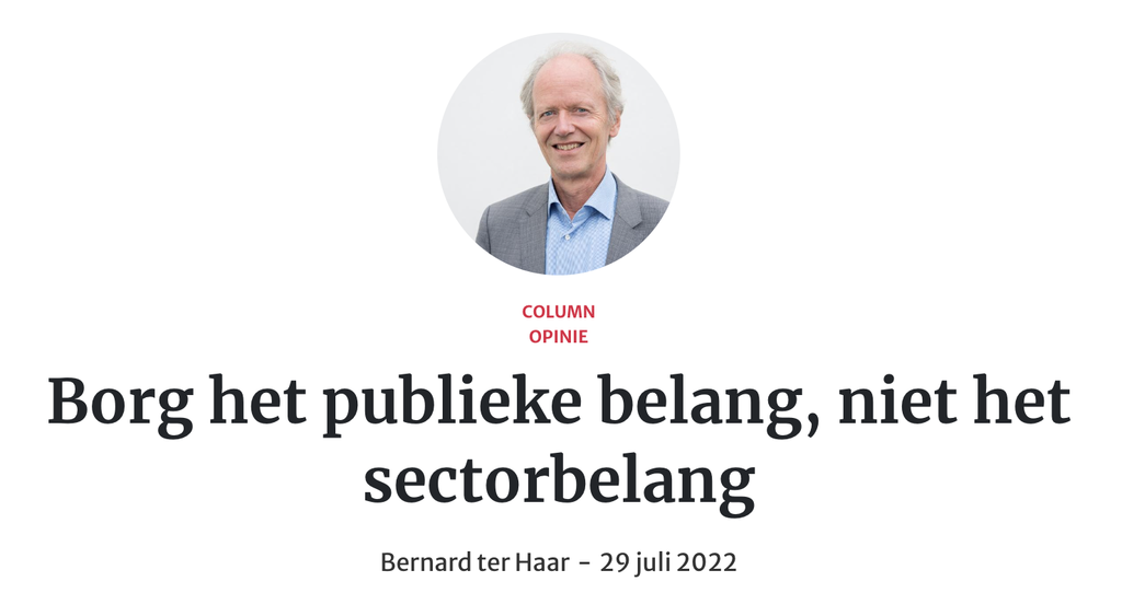 Stikstof: natuur redden via een rechtszaak. Column van Bernard ter Haar 'Borg het publieke belang, niet het sectorbelang'.