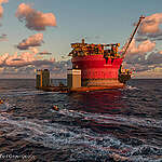 Greenpeace activists approach  Shell oil platform in Atlantic Ocean north of the Canary Islands