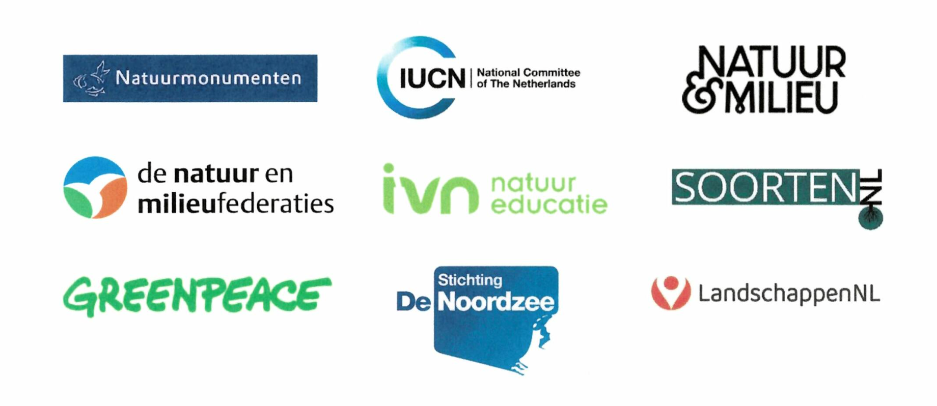 logo's 9 milieuorganisaties