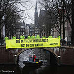 Activists protest in Amsterdam against the biggest meat company JBS' plans to relocate its corporate headquarters to the Netherlands as part of its listing on the New York Stock Exchange (NYSE).

The protest coincided with Greenpeace International's lawyers warning JBS' notaries in the Netherlands that by aiding JBS’s restructuring, law firm Loyens & Loeff risks complicity with a company mired in financial and environmental scandals, and enabling JBS to further expand its environmental-wrecking business model.