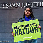 On Tuesday 12 November, the court in The Hague will hear the proceedings on the merits, which Greenpeace Netherlands has filed against the Dutch State. Due to excessive nitrogen emissions, the most vulnerable nature in the Netherlands is at risk of being irreparably damaged or even disappearing if action is not taken quickly.
Op dinsdag 12 november vindt in de rechtbank van Den Haag de bodemprocedure plaats, die Greenpeace Nederland heeft aangespannen tegen de Nederlandse Staat. Door te hoge stikstofuitstoot dreigt de meest kwetsbare natuur in Nederland onherstelbaar beschadigd te raken of zelfs te verdwijnen als er niet snel wordt ingegrepen.