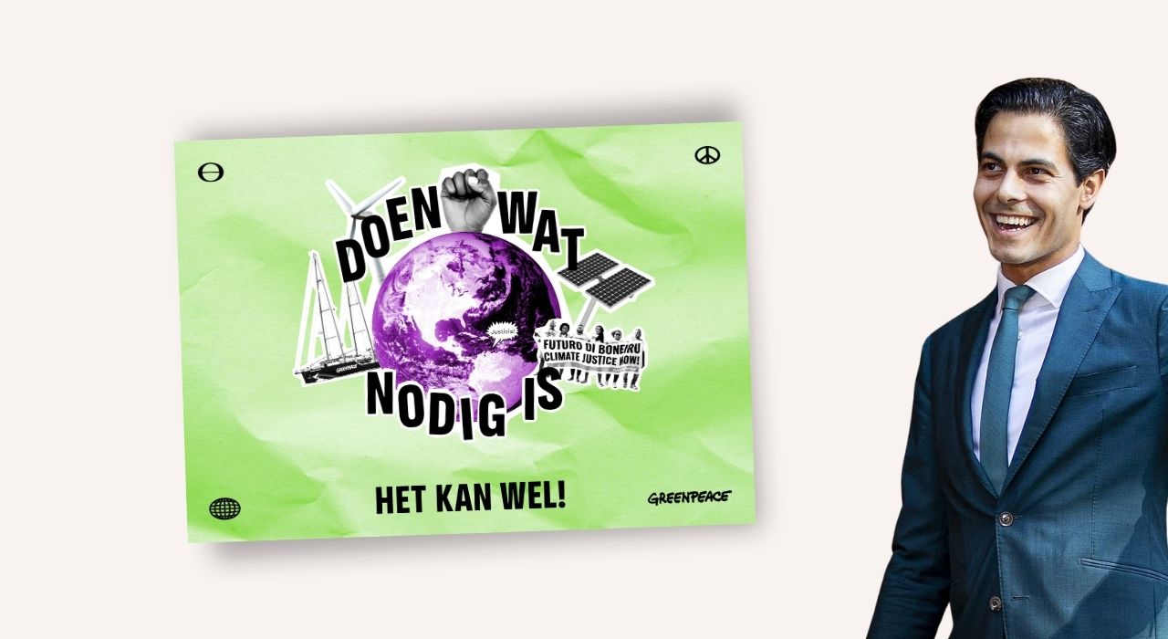 Zet je naam op de kaart onder onze boodschap aan Rob Jetten