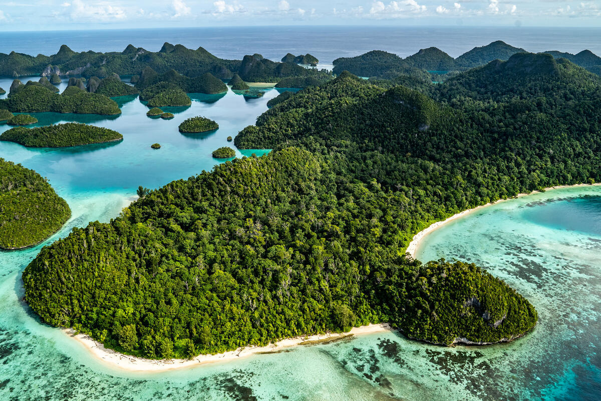 Flyover Raja Ampat Islands in Southwest Papua. &copy; Jurnasyanto Sukarno / Greenpeace