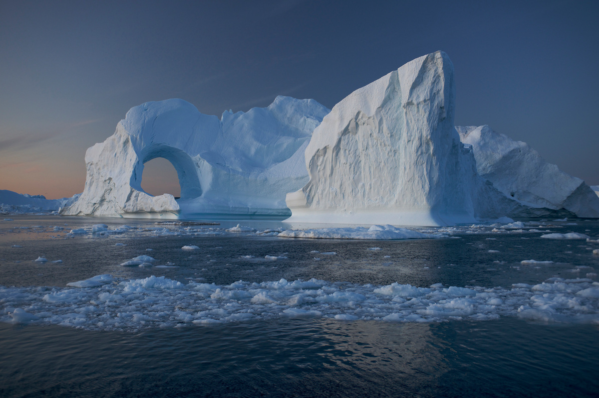 Iceberg in Greenland Floating ice and icebergs off the coast of West-Greenland.