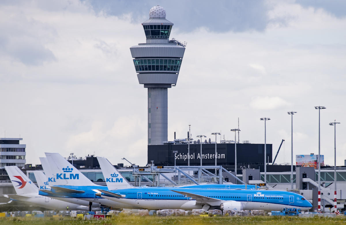Airplanes at Schiphol Airport.