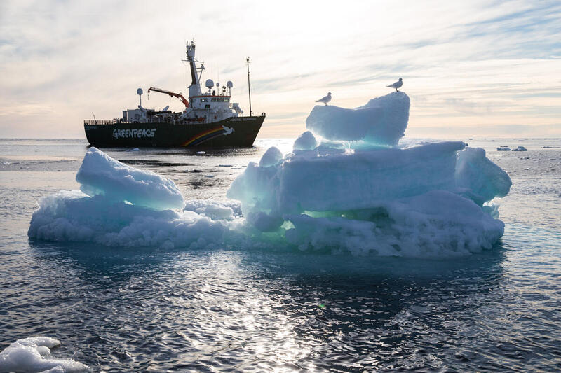 Greenpeace-skipet Arctic Sunrise i Arktis.