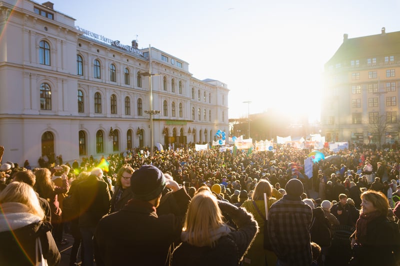 Klimademonstrasjon i Oslo før klimatoppmøtet COP21.