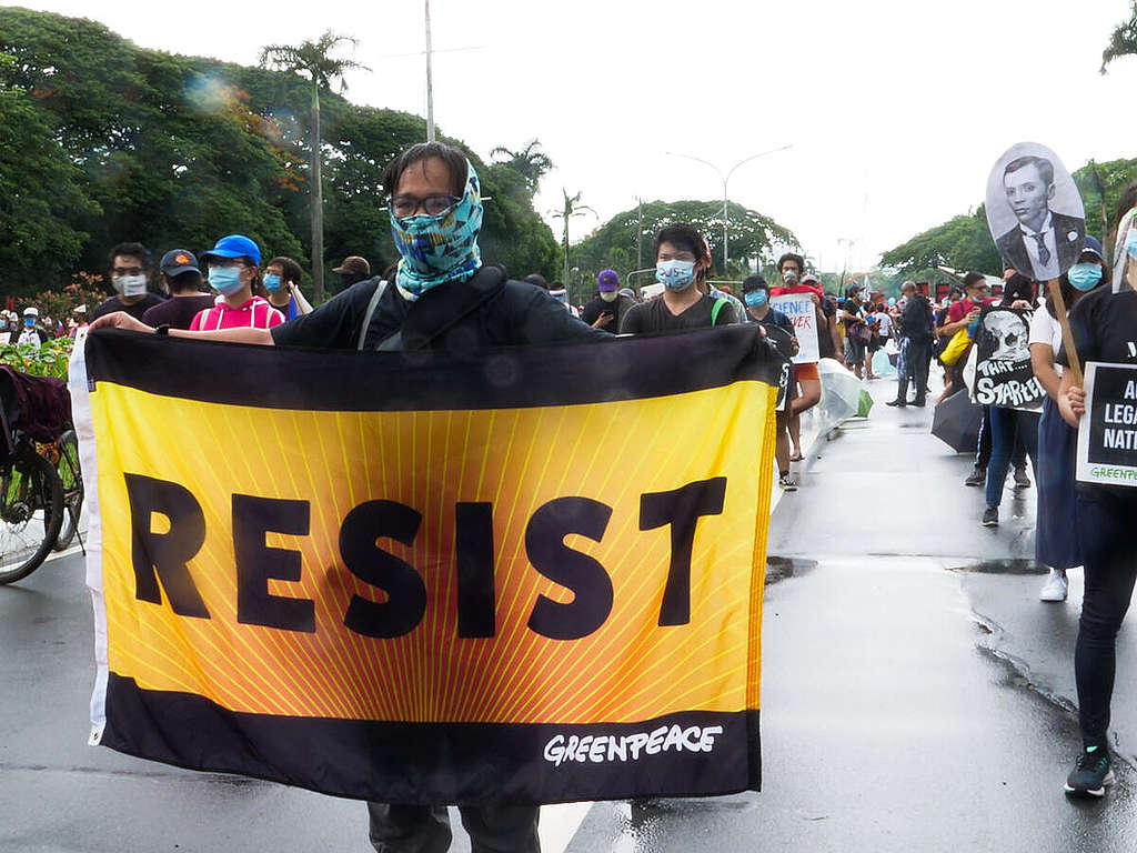Anti-Terror Bill Protest in Manila. © Greenpeace / Grace Duran-Cabus