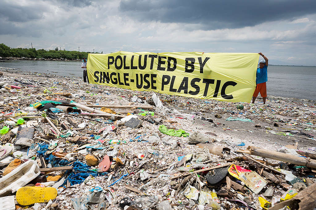 Freedom Island Waste Clean-up and Brand Audit in the Philippines. © Daniel Müller / Greenpeace