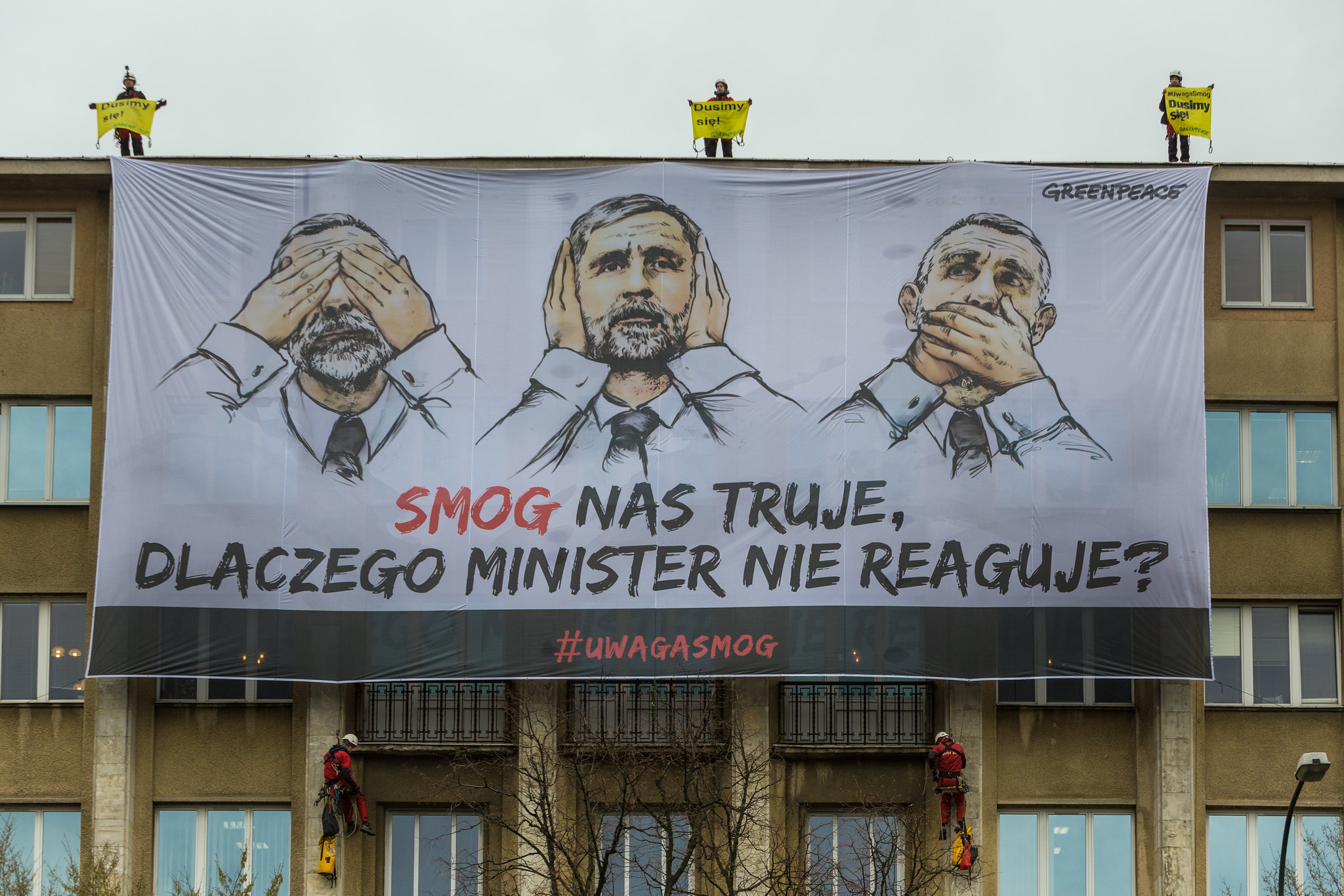 #UwagaSmog - protest na Ministerstwie Środowiska