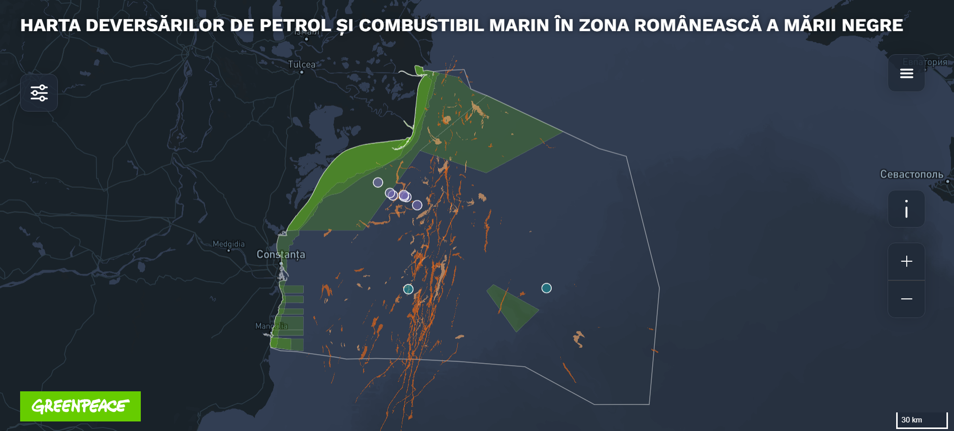 Greenpeace lansează harta poluării din Marea Neagră: 226 de pete de petrol și combustibili detectate în ultimii 4 ani