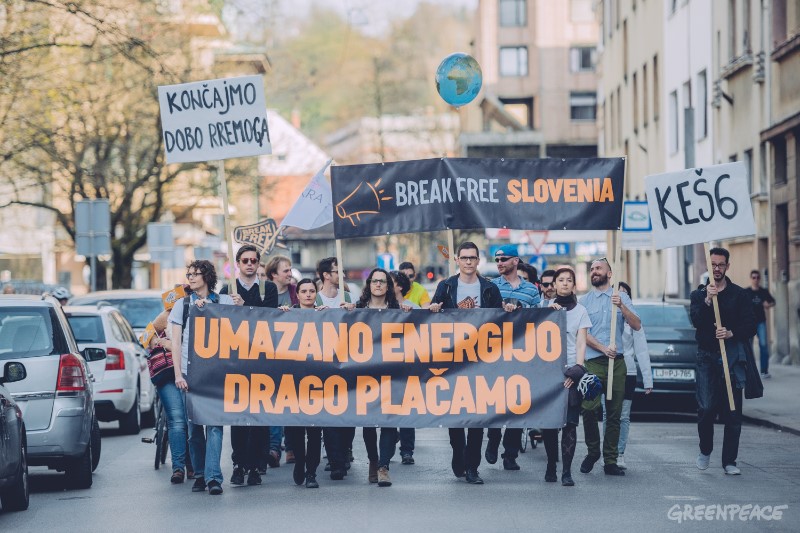 Gibanje Break Free, Ljubljana, 29. marec 2017. (c) M. Kranjec / Greenpeace.