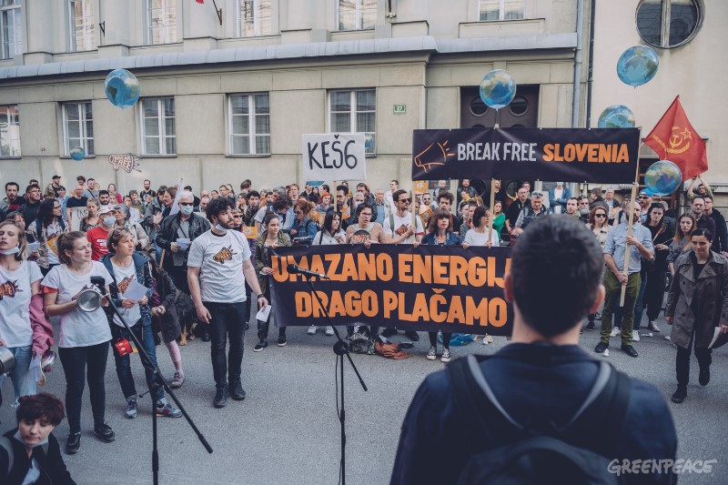 Gibanje Break Free, Ljubljana, 29. marec 2017. (c) M. Kranjec / Greenpeace.