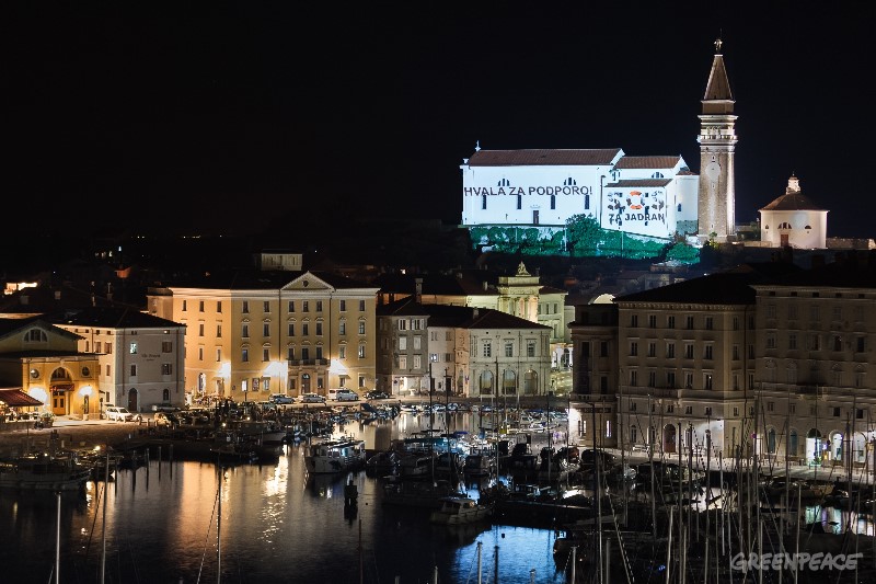 Hvala za podporo kampanji #SOSzaJadran! (c) Mitja Kobal / Greenpeace