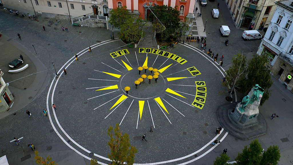 Sunrise Action in the Center of Ljubljana, Slovenia. © OneDrone